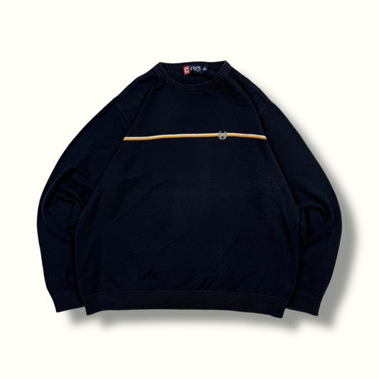 chaps knit sweater navy blue