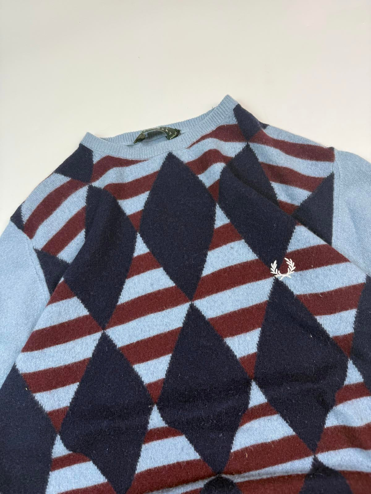 Vintage Fred Perry Argyle wool knit sweater (L)