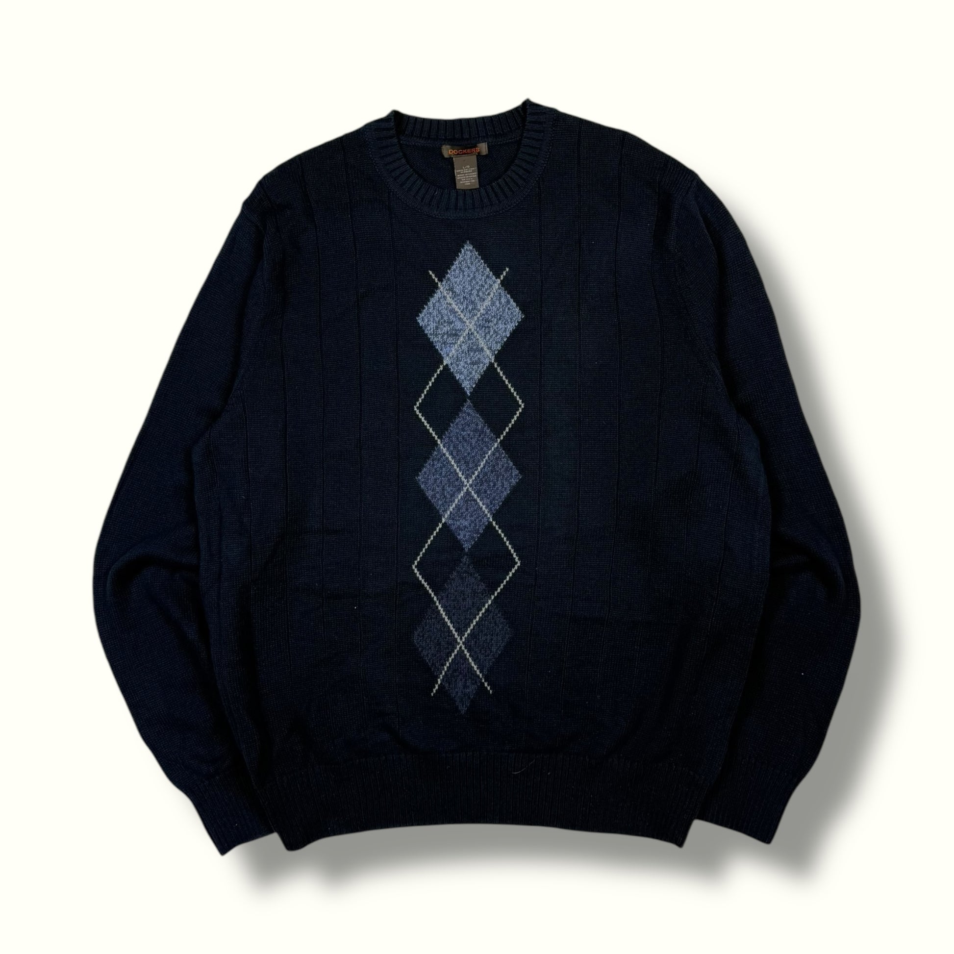 vintage dockers abstract knit sweater navy