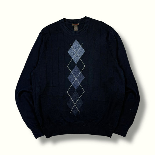 vintage dockers abstract knit sweater navy
