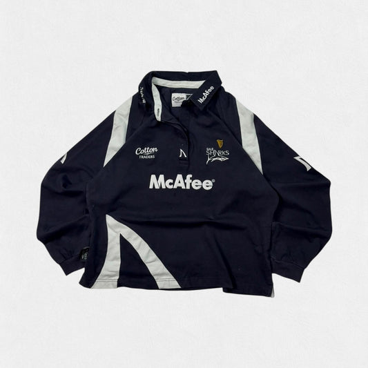 Vintage Sale Sharks 2008/09 cotton traders rugby shirt (Y12)