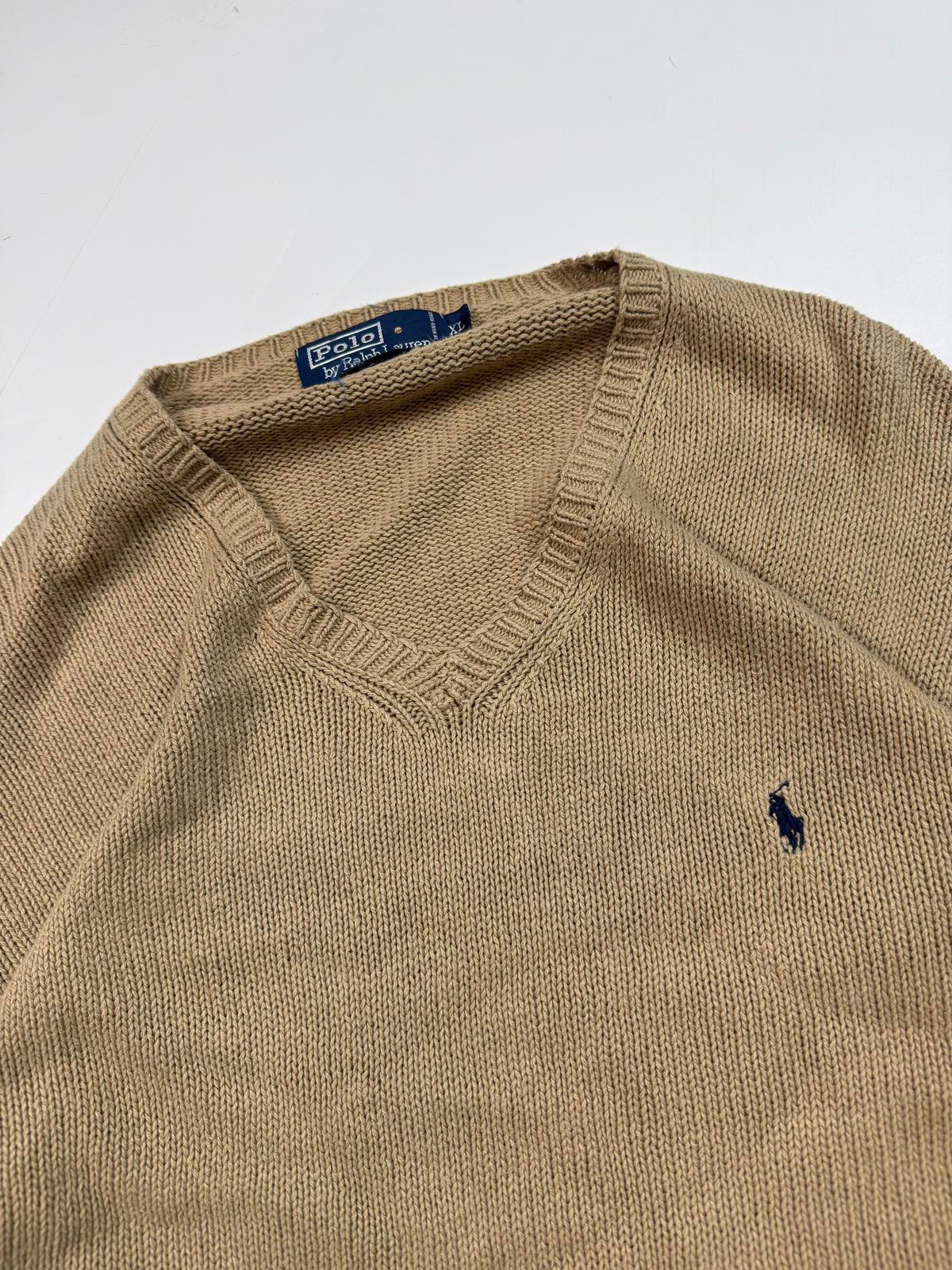 Vintage Polo Ralph Lauren v neck knit sweater (XL)