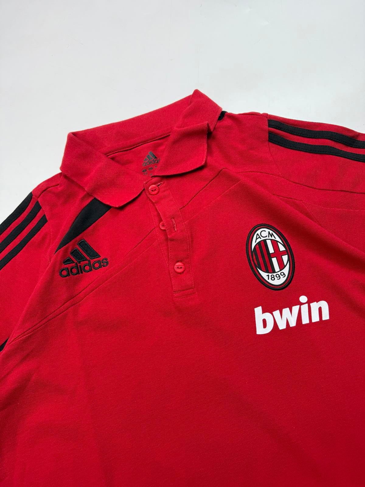 Vintage AC Milan 2009/10 Adidas football polo shirt (M)
