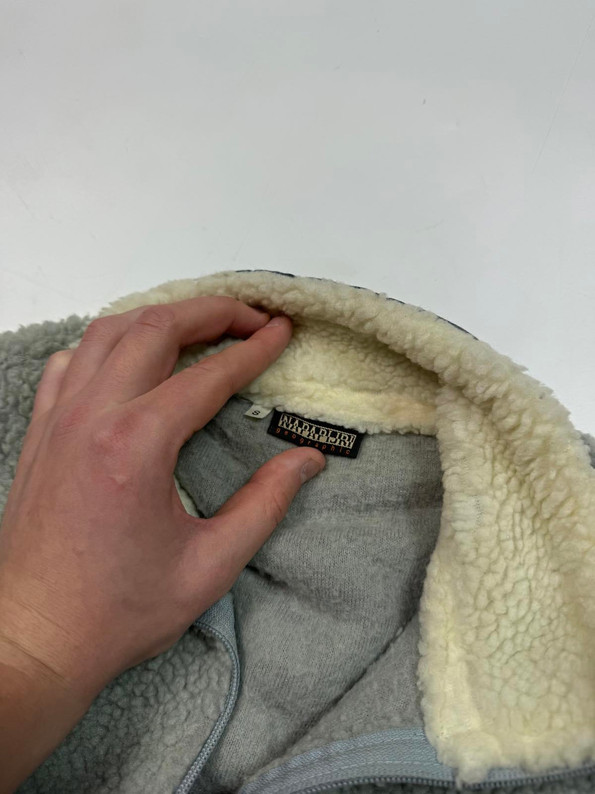 Vintage Napapijri deep pile quarter zip fleece (S)