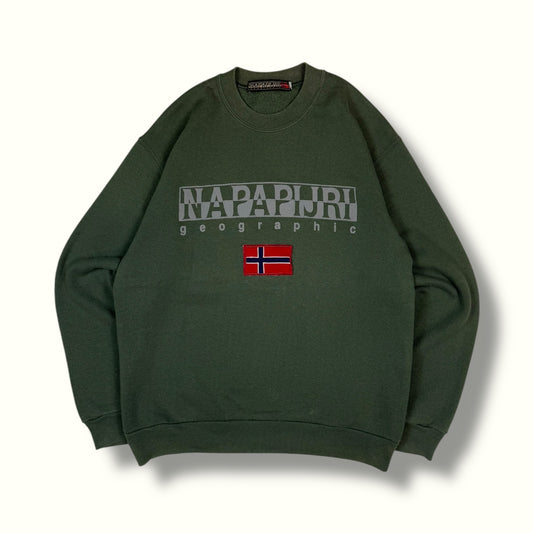 napapijri spell out sweatshirt green
