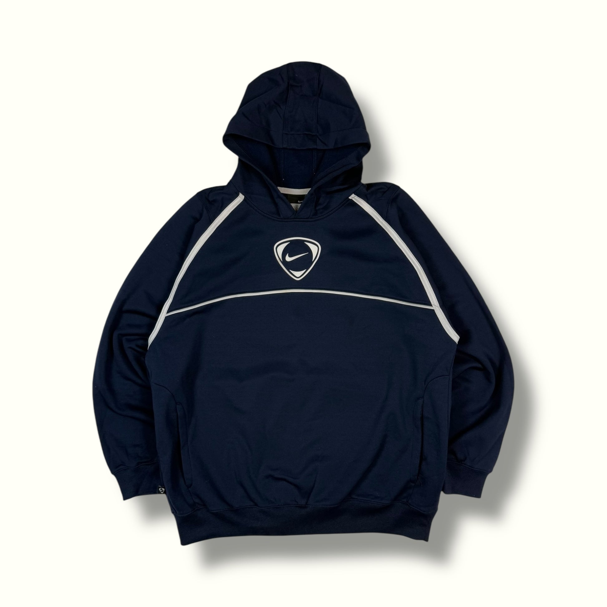 Vintage Nike football centre swoosh hoodie navy