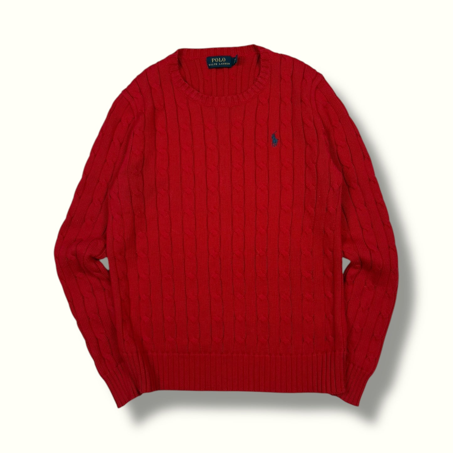 polo ralph lauren cable knit sweater red