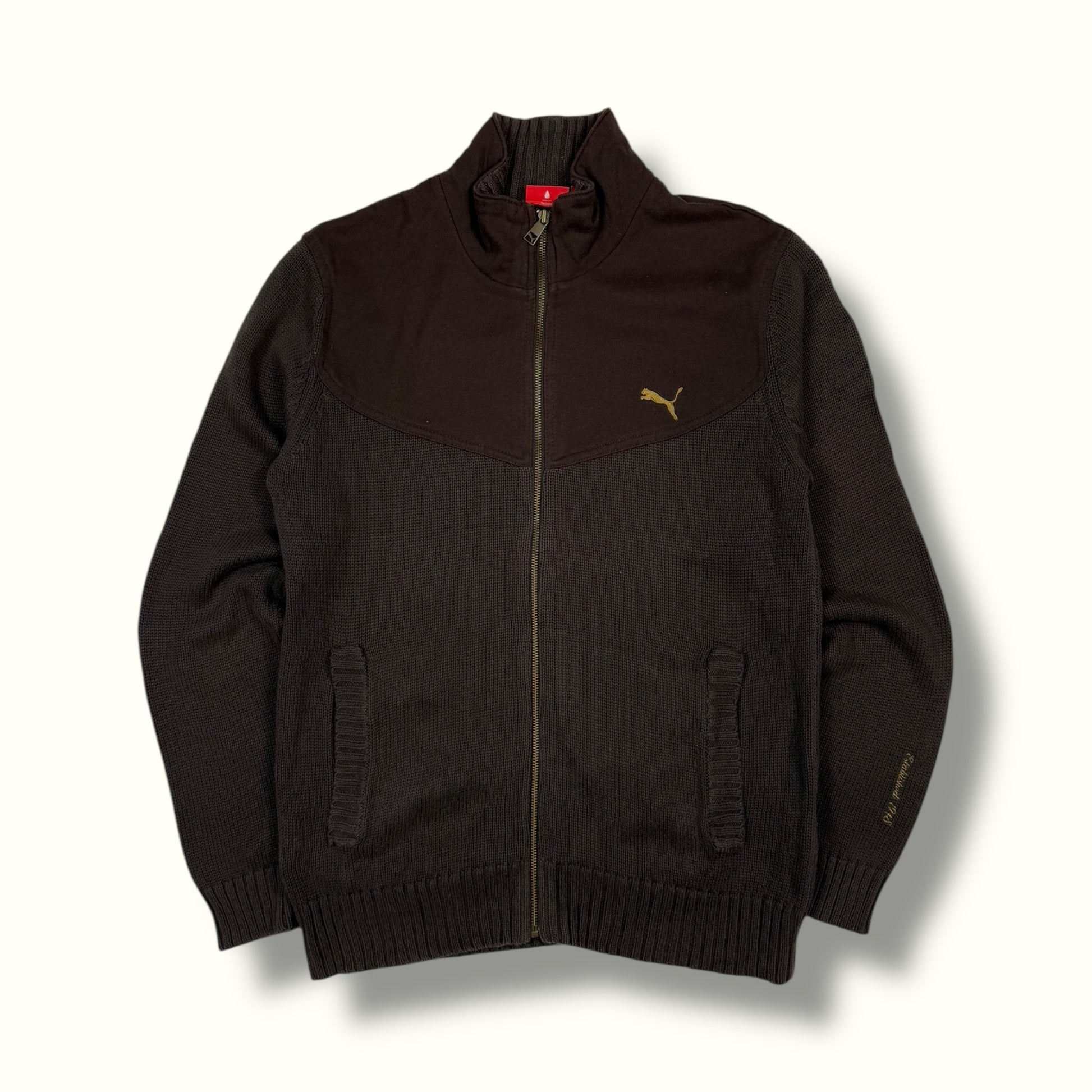 Puma knit sweater full zip brown
