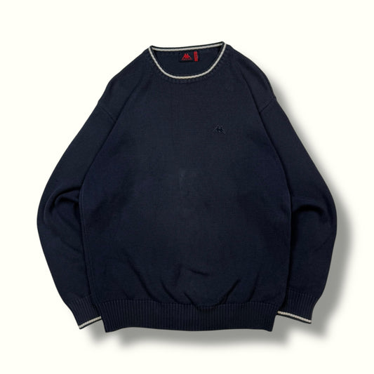 vintage kappa knit sweater navy